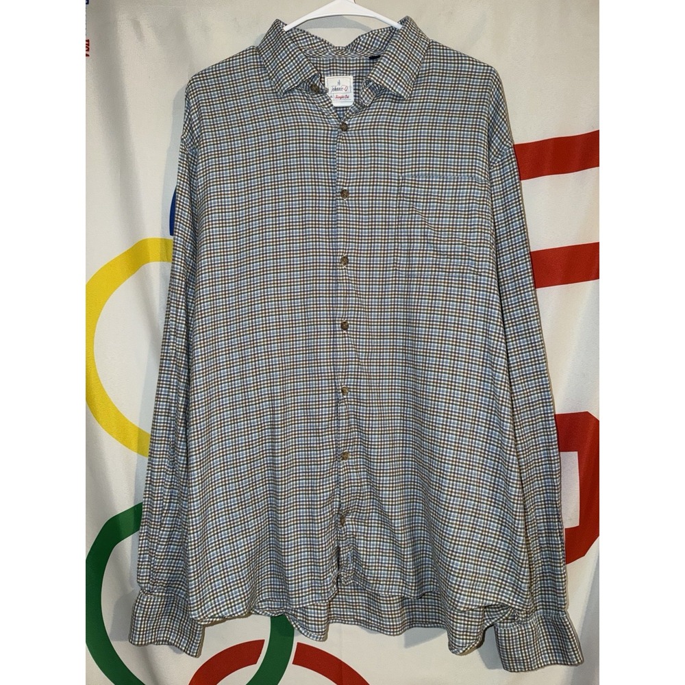 Johnnie O Hangin Out Button Up Shirt Mens XL Plaid Long Sleeve
